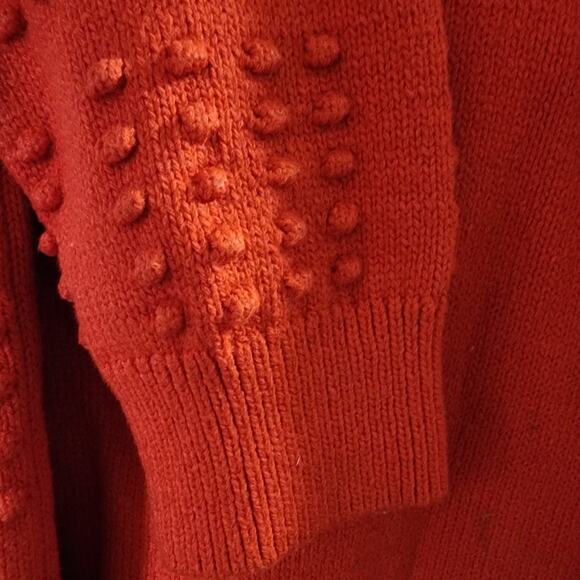 Lego Women's Red Textured Thick Pom Pom Sweater Size Large - Picture 6 of 6